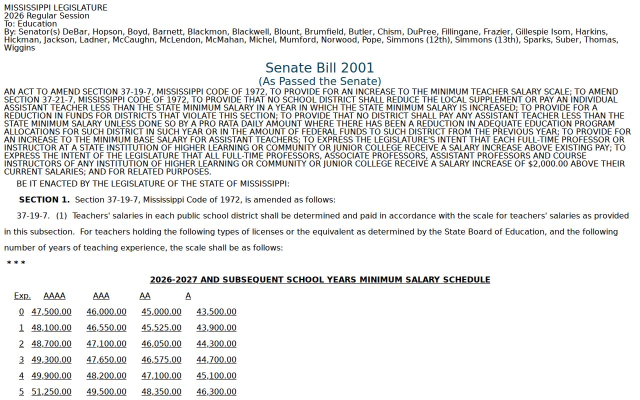 Holmes County criminal docket related youth court bill status page