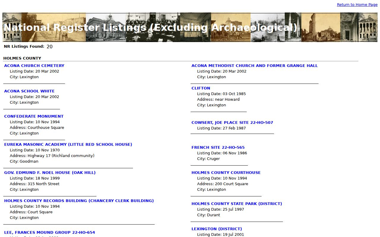 Holmes County court docket historic courthouse and records inventory